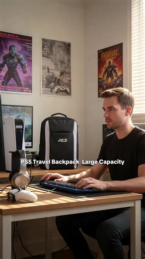 for Ps5 Travel Backpack for Console and Accessories, Compatible with Ps5/ps5 Slim/ps5 Pro, Large Capacity Storage for Console, Dual Controllers, Discs, and Headphones