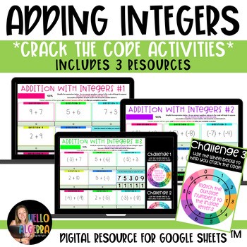 Adding Integers Digital Self-Checking Activity for Middle School Math