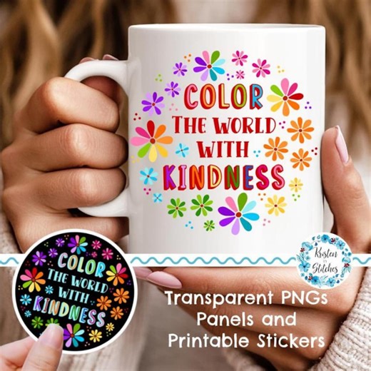 Color the World With Kindness Graphics, Transparent PNG, Uv DTF Sublimation Crafts, Printable Stickers Shirt Transfers, Diversity Awareness - Etsy Canada
