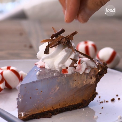 This peppermint pie CLEARly deserves a spot at your holiday table! Save the recipe on your #FoodNetworkKitchen app: https://food-network.app.link/3yVx5zcC91! | Food Network