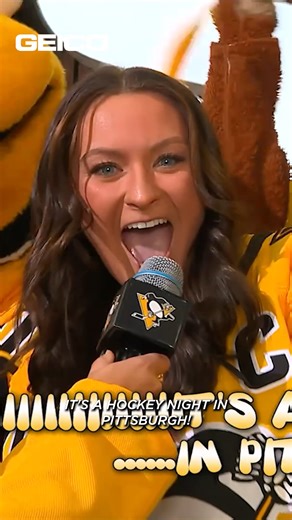 Haley guessed the password and had her moment on the mic, thanks to GEICO 🔒🎤 Check in on the GEICO 4th Star Check-In for a chance to win awesome prizes at every home game! | Pittsburgh Penguins
