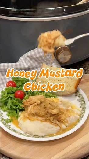🍯Honey Mustard Chicken in the Slow Cooker. Creamy, Tangy and Sweet.