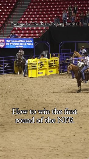 Well, that’s one way to prep for Round 1. 😳 But really, Clint Summers and Jake Long were on one in Round 1, catching the win with a 4.2-second run. #linkinbio to see how the got it done 👀 #teamroping #cowboy The Team Roping Journal is your home for all things #NFR team roping this december, thanks to @resistol1927