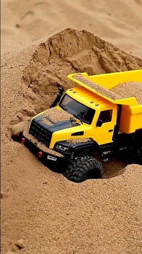 Sand Avalanche! Watch This Toy Dump Truck Get Buried & Emerge! 🚚