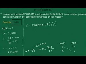 INTERÉS SIMPLE CALCULAR EL INTERÉS - EJERCICIO 4.