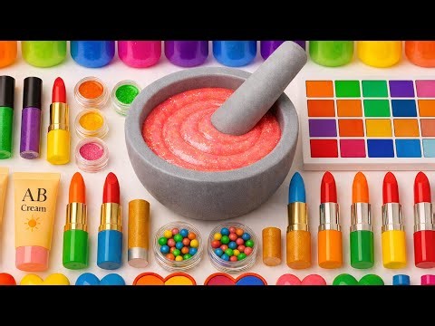 Satisfying Slime ASMR DIY | How To Make Glossy Slime Mixing Makeup Cosmetics Glitters BB Cream