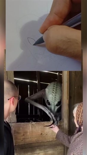 Hungry Alien - Drawing (AI Parody)