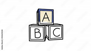 ABC letters, alphabet sketch and 2d animation, block
