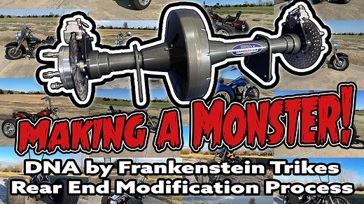 Folks are curious, what makes our DNA by Frankenstein Trikes Kit different than the ordinary DNA kits sold by everyone else? One reason stands out, OUR KIT IS BOLT-ON, no welding required! Here's how we do it. Visit https://frankensteintrikes.com/trike_kits_dna_alternate_menu.html to learn more about our DNA by Frankenstein Trikes Kits! In this video, we take you step-by-step through the process of modifying a typical DNA rear end into our exceptional DNA by Frankenstein Trikes Kit. Since 2006,