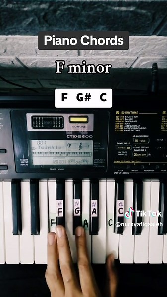 Easy Piano Chords Tutorial: F, Fm, F#