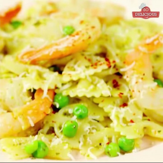 Shrimp Farfalle with Pesto Sauce