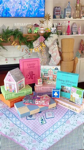 Rachel Puccetti on Instagram: "Comment BOARD GAME and I’ll send the details, or linked in bio on amazon storefront!🎄 some of my absolute favorite board games and puzzles that make for the cutest gift ideas!😍🧩 something they can use for cozy winter days at home!!❄️🎲 also fun to grab for yourself for Christmas break game nights, family get togethers, kids home, etc!🤍 #boardgames #puzzles #mahjong #giftideasforher #christmasideas #pastelaesthetic #playroomdecor #boardgame #gamenight #vintagein
