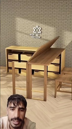 Space-Saving Furniture Design Concept: Hidden Chairs & Expanding Table