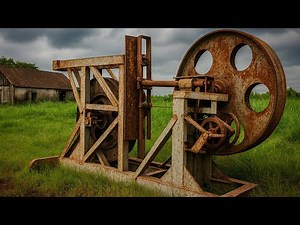 Completely Restored Abandoned Antique Industrial Saw / Into A Powerful Working Machine Like New