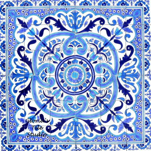 36x36 Centerpiece Mosaic Medallion, Fine Arts, High End Design Mosaic Tiles Decorative Wall Mural, One of a Kind - Etsy