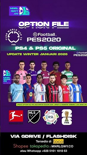 OPTION FILE PES 2020 UPDATE WINTER JANUARY 2026 LATEST PS4 PS5 🔥 #optionfilepes2020 #patchpes2020
