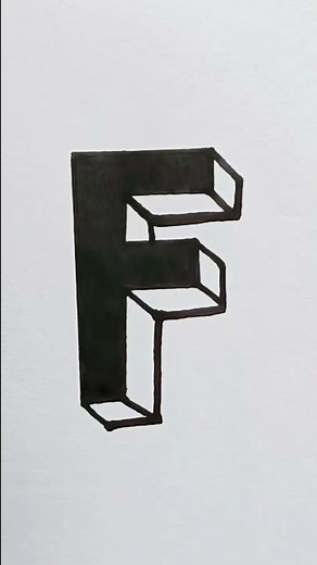 3D Letter F Drawing | Easy 3D Alphabet Art for Beginners | Viral 3D Letter F Sketch Tutorial