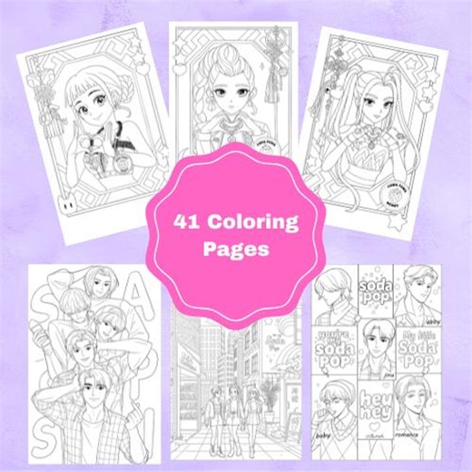 Kpop Demon Hunters Coloring Pages, Huntrix Saja Boys, 41 Printable Designs (PDF Digital Download) - Etsy