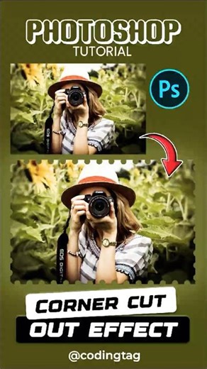 How Create Corner Cut Out Effect in Photoshop #photoshopmockup #photoshoptutorial #photoeditingtools