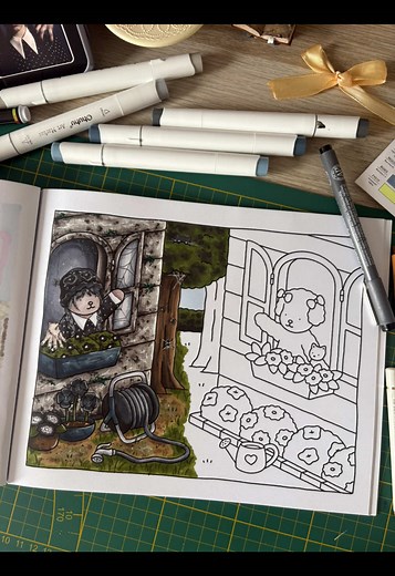 Wednesday vs Enid Coloring Challenge