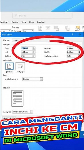 how to change inches to cm in word #shorts