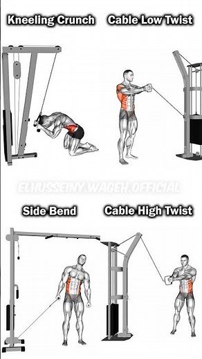 Killer Core Exercises With Cable🔥💪| Cable Abs Workout