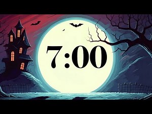 7 Minute Halloween Timer | Spooky Classroom Countdown with Fun Music, Full Moon, & Haunted House