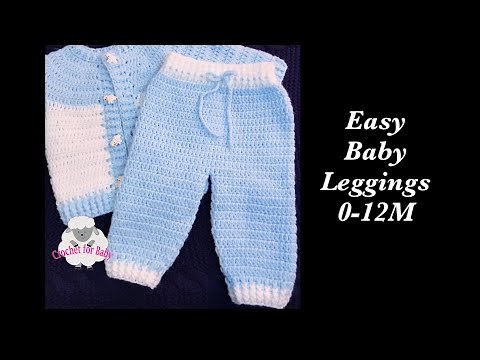 Easy Little Nile baby Set: Crochet leggings or pants boy/girl 0-12M beginners Crochet for Baby #190