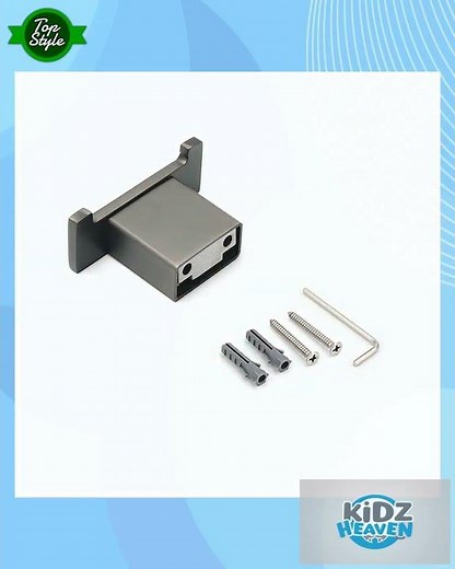 Gun Metal Square Robe Hook Clothes Towel Rack Holder Wall Mounted Double Hanger