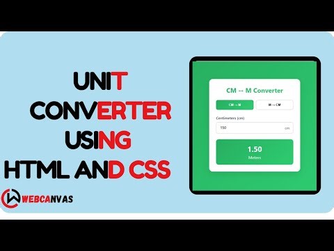 Unit Converter | HTML CSS JS | webcanvas