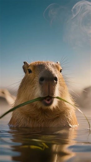Cute Capybara Eating Grass ASMR #capybara #cute #cuteanimals