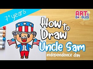 How to draw UNCLE SAM | INDEPENDENCE DAY | Art and doodles for kids