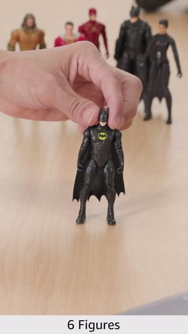 DC Comics Theatrical Multi-Pack, Limited Edition 6 Super Hero Action Figures, WB Anniversary Collectible, Superhero Kids Toys for Boys Ages 3+