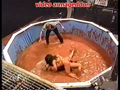WWF - Ms. Kitty vs Tori for the womens title ...in chocolate pudding.