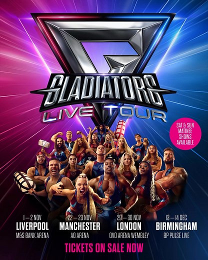 Tickets are ON SALE NOW! Gladiators, ready! For the first time ever, the Gladiators Live Tour is here to electrify fans with an incredible, high-octane live event! Your favourite Gladiators superstars are coming to the arena – they’re ready… and you better be, too. 🎟️ Book Tickets: https://www.livenation.co.uk/gladiatorslive ℹ️ More Info: https://www.gladiatorstv.com/tour/ | Gladiators