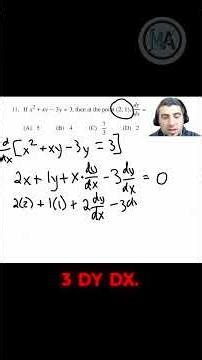 Implicit Differentiation: Do You Know How to do This??? | AP Calc Daily MCQ (Day 11) #apcalculus