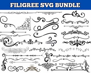 Filigree Scroll SVG Bundle: Laser Cut Swirl Border Designs (digital Download) - Etsy UK