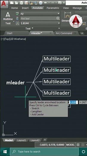 AutoCAD Tips | Multileader in AutoCAD | #shorts