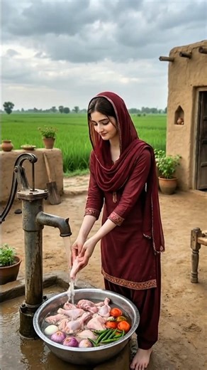 Today Shehreen made Chicken qourma for guests#saasbahu#village#rainyweather#cooking
