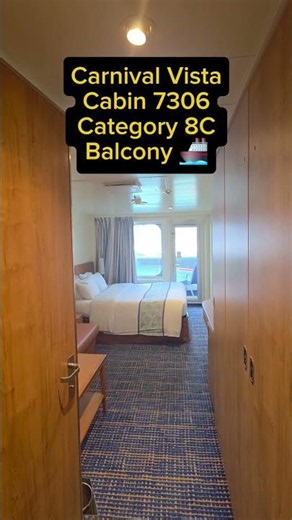 Carnival Vista Cabin 7306 | Category 8C Balcony Cabin Quick Tour 🚢