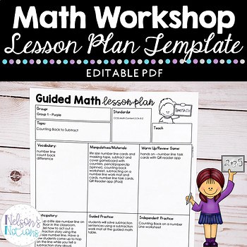 Math Workshop - Guided Math EDITABLE Lesson Plan Template