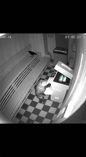 Mystery Creature Using Copier at 1AM in Sauna... Raven Watches #cctv #animalshorts #animals