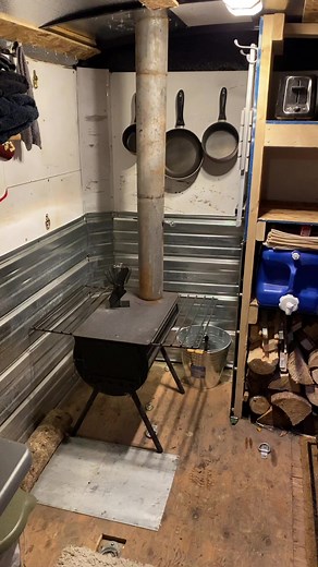 My Redneck hunting camp. #glampinglife #redneck #huntingcamp #mobilecamp #cozy #alberta #builtnotbought #keepsmewarm