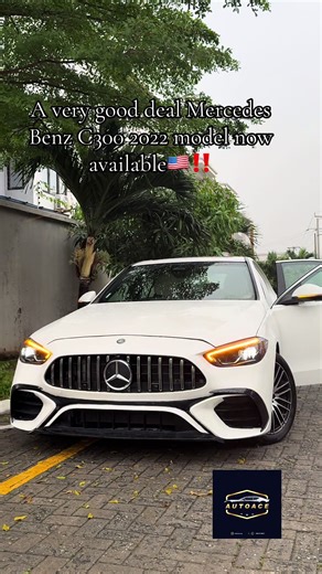 Mercedes Benz C300 – 2022 (A very good deal) The Mercedes Benz C300 is the perfect blend of sophistication, performance, and modern luxury. Crafted to offer a smooth ride and refined driving experience, this sedan stands out with elegant design and cutting-edge technology. Key Details Brand: Mercedes Benz Model: C300 Year: 2022 Color: White exterior with cream leather interior Condition: Foreign used, accident free, excellent condition Features: Turbocharged engine, premium cream leather interio