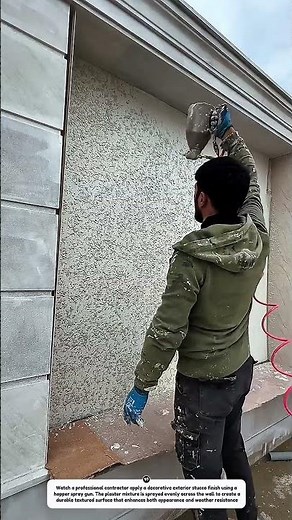 Fast Exterior Stucco Spray Technique | Professional Wall Texture Finish