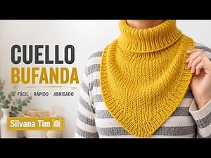 How to Knit a SCARF NECK knitted on two needles step by step for beginners.