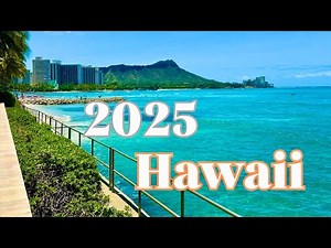 [2025最新ハワイお散歩編🌴]朝のワイキキビーチ沿いを端から端までゆっくりお散歩☆イリカイホテルからBarefoot Beach Cafeまで
