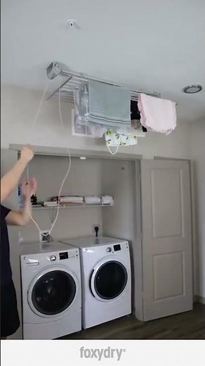 Cloth Drying Ceiling Hanger | Ceiling Mounted Clothes Drying Rack with Pulley