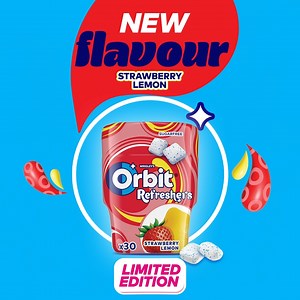 The NEW Limited-Edition Orbit Refreshers Strawberry Lemon flavour is an unexpected combo that just works! Tag a person in the comments who is the sweet to your sour, the zing to your zest. #ChewYouGood #OrbitGumSA | Orbit Gum SA