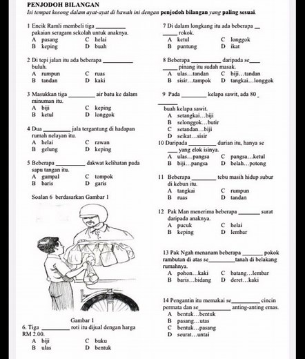 Latihan penjodoh bilangan